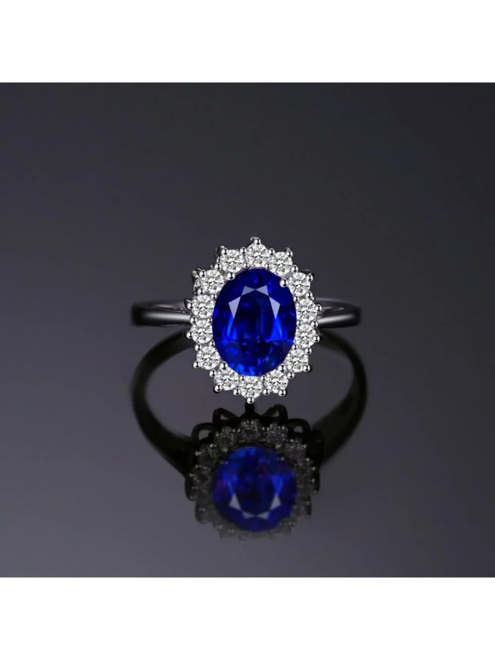 Stunning Princess Diana-Inspired Halo Engagement Ring | Gemstone & Birthstone